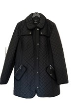 Madeleine Black Ladies Quilted Coat Size 12