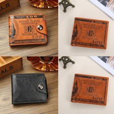 Men 100 Dollar Wallet Bifold Purse Leather Credit Card Holder Pocket Clutch Gift