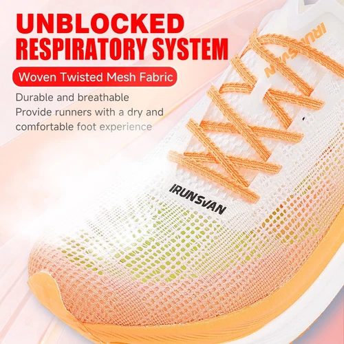 Men Lightweight Nylon Carbon Plate Marathon Running Shoes Comfy Lace Up Shoes - ? 6/42 ???