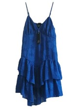 Wild Fable Blue Tiered Ruffle Mini Dress Size S Spaghetti Strap Whimsigoth