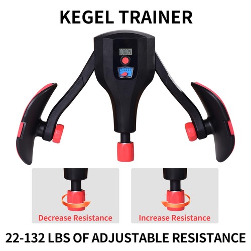 ZQINGRAN Thigh Trainer with Counter,3-in-1 Pelvic Floor Exercise black+ red  - Picture 2 of 7