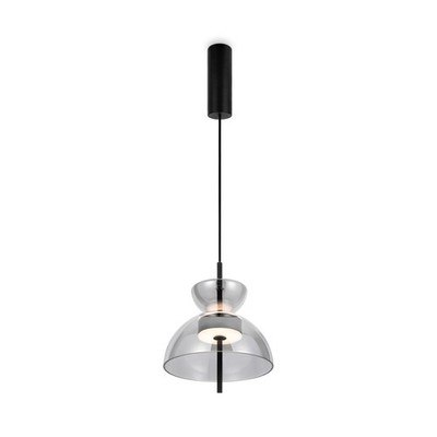 LED Pendelleuchte Küche Glas Rauchgrau Schwarz Ø25 cm 3000 K Up Down Hängelampe