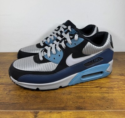 Nike Air Max 90 Essential Squadron Blue Wolf Grey 537384-414 Mens Size 10.5