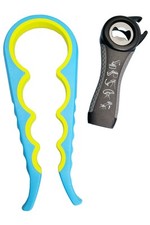 Grip or Flip Lid Opener Set - 2 Tools For Opening Jar Lids, Bottle Caps and Cans