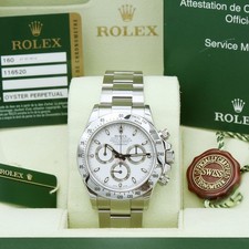 Rolex Daytona 116520 40mm White Dial Stainless Steel Oyster 2011 Box and Papers