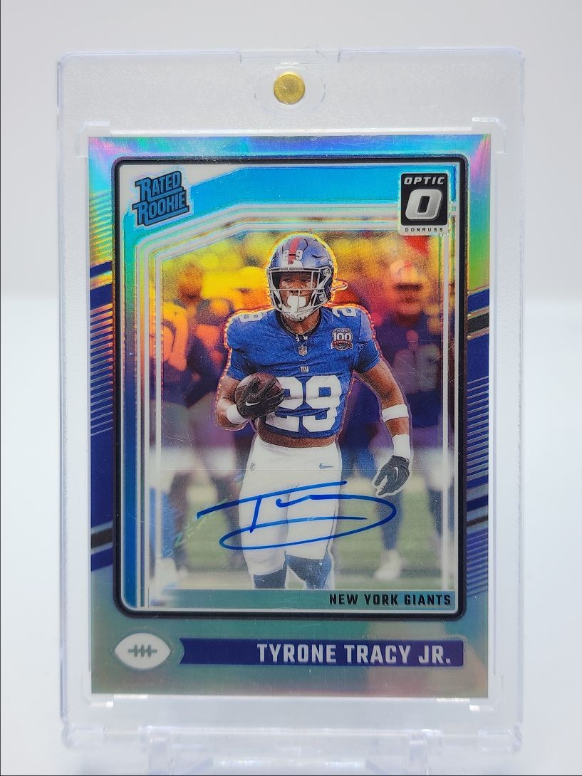 TYRONE TRACY JR. 2024 DONRUSS OPTIC RATED ROOKIE HOLO PRIZM RC AUTO /150 Q3178