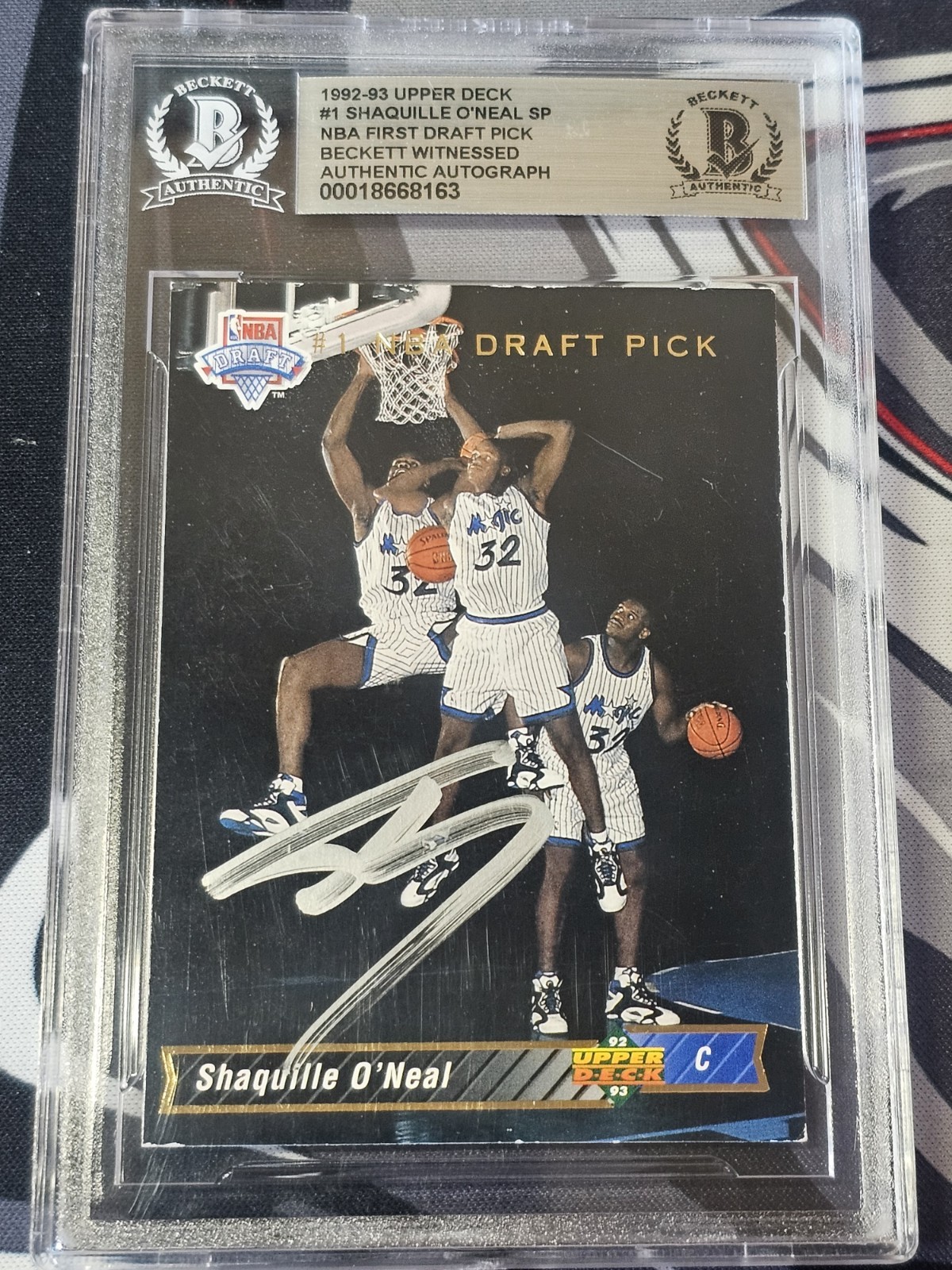 First Raft Pic 1992-93 Upper Deck Shaquille O'Neal SP RC/NBA First Draft Pick #1 BGS 0 ...