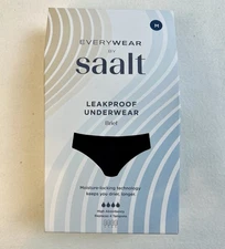 Saalt Leak Proof Menstrual Period Underwear Regular Absorbency Size medium Black