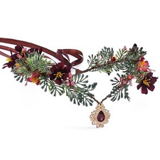 Woodland Fairy Flower Crown - Elf Floral Headpiece Blue Daphne with Crystal Elve