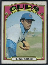 1972 Topps FERGIE JENKINS #410 Light Scratches Staining (Good)