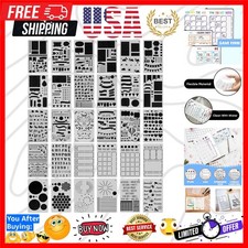 30 PCS Journal Stencils, Planner Stencils for Junk Journal Notebook Diary Scr...