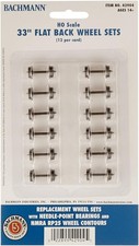 Bachmann HO Scale 33' Flat Back Wheel Sets - High Performance Metal Replacement