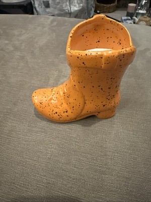 Hibiskus und fallende Feder orange Cowboystiefel Kerze Geschenk