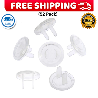#ad Outlet Plug Covers 52 Pack Clear Child Proof Electrical Protector Safety Caps $8.69