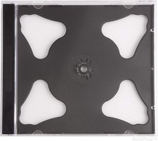 Double 2-Disc Black CD Jewel Cases in 10.4mm Standard Thickness Assembled 10...