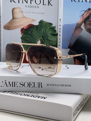 DITA Mach Six Sunglasses Gold Mesh Frame Eye-catching Brown Gradient Lens