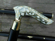 Vintage Style Antique Victorian Designer Brass Handle Wooden Walking Stick Cane