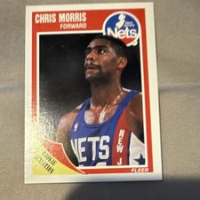 Fleer 1989-90 Chris Morris Rookie Sensation #99 New Jersey Nets Basketball Card. rookie card picture