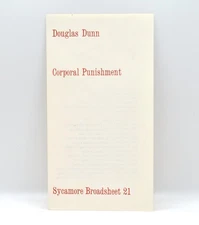 Sycamore Broadsheet 21, Corporal Punishment, Douglas Dunn, 1975, Poetry, Poet