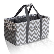 Extra Large Utility Tote Bag, Reusable Grocery Bags Large, Wavy Grey