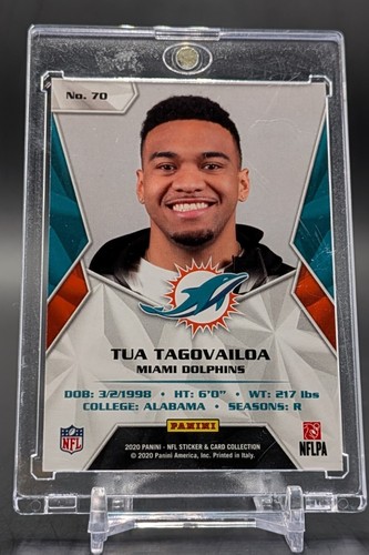 2020 Panini NFL Sticker & Card Collection Tua Tagovailoa #70 RC /10 - Picture 2 of 2