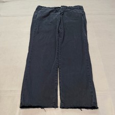 Nili Lotan 2609988 Raw Hem Straight Twill Pant Women Navy Flat Front 6-5645