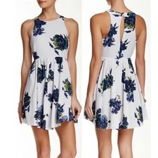 Free People Cloud Combo Floral Flutter Womens Floral Mini Dress Size 10