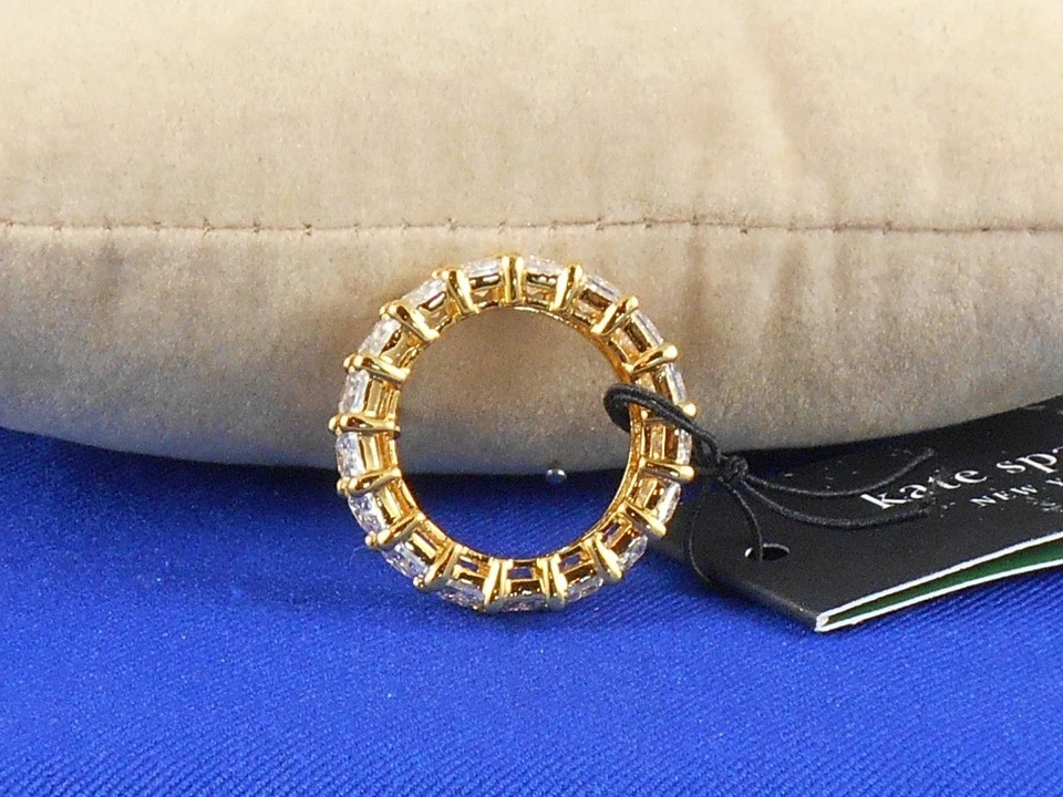 Anillo Banda de Eternidad Cristal Corte Esmeralda Transparente Kate Spade Chapado en Oro RAINBOW JOY Foto 2 de 2