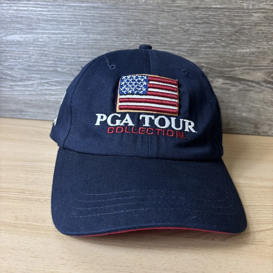 Gorra de golf PGA Tour Collection con correa trasera para hombre azul marino bandera de Estados Unidos PGA Tour Foto 2 de 4