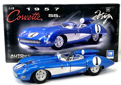 1/18 1957 Chevrolet Corvette SS Concept Blue Race Car Sebring 12