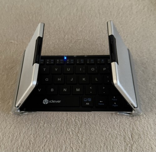 iClever Foldable Keyboard, BK08 Bluetooth Keyboard with Sensitive Silver - Picture 3 of 4
