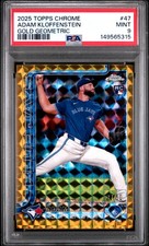 2025 TOPPS CHROME GOLD GEOMETRIC #47 ADAM KLOFFENSTEIN ROOKIE RC 27/50 PSA 9