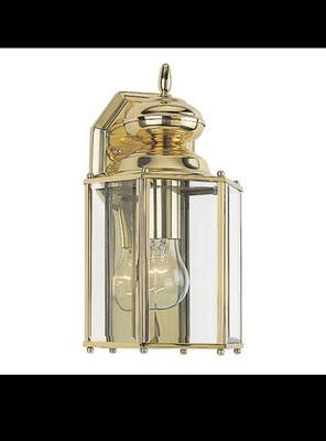 Sea Gull Lighting 8509-02 Classico One-Light Outdoor Wall Lantern Polished Brass