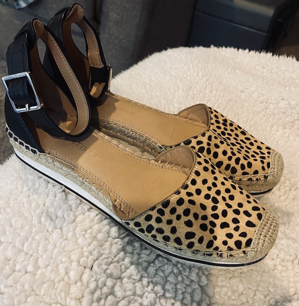 APL Gibson & Latimer Esperanza Leapard sandali donna scarpe espadrillas (taglia 8M)