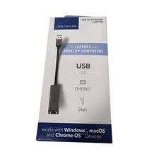 INSIGNIA USB 30 to Ethernet Adapter 1 Gbps for Laptops Desktops Windows l