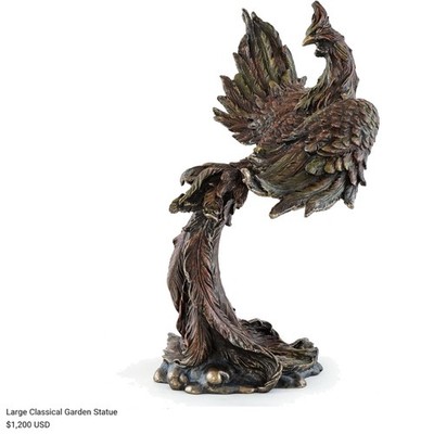 Beautiful Hand-Painted Phoenix Sculpture - Ideal Gift for Mythology Lovers