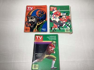 3 TV Guide Magazines NFL Football Forecast SEPT 17-77 SEPT 7-78 SEPT 17- 79