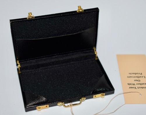Wilsons Leather The Mini Case Valigetta Nera Porta Biglietti da Visita ~ NOS - Foto 4 di 4