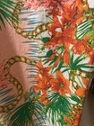DG2 Diane Gilman Tigerlily Flower Jeans 10 P Stretch Pants Orange Floral Chains — photo 2