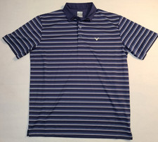 Callaway Opti Dri Golf Polo Shirt Mens Large Navy Blue Striped Performance Wick