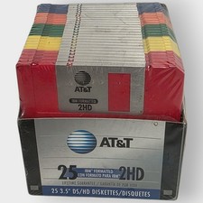 25 AT&T IBM Formatted 2HD 3.5" 2 MB Unformatted 1.44 MB  Disks Sealed New