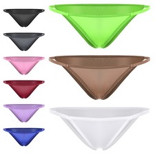 Women Panties Shiny Thongs Elastic Briefs Lingerie Swimwear Low Rise Bikini