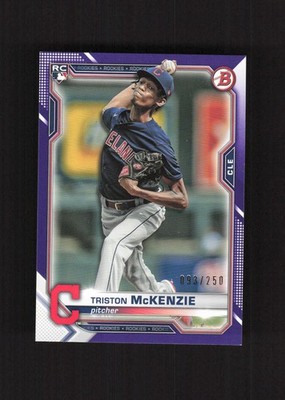 2021 Bowman Purple #79 Triston McKenzie Cleveland Indians #/250