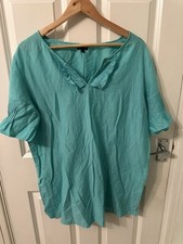 Women’s Jaeger Turquoise Blouse Top (Size Large)