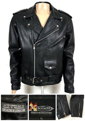 X Element Men's Motorcycle Black LeatherJacket Size XL EXCELLENT CONDITION 