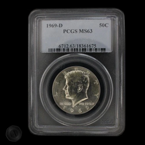 1969-D Kennedy Half Dollar PCGS MS63 40% Silver -E0117