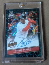 2020 Donruss Optic Rafael Devers Highlights Signatures Green Auto /20 #HS-RD