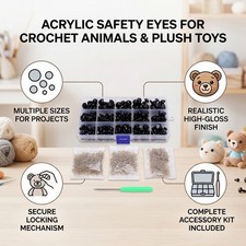 Puppenaugen-Materialset Acryl-Flachaugen F&uuml;r H&auml;keltiere Und Pl&uuml;schtiere H7W2