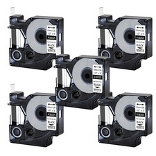 5PK 1/2" IND Heat-Shrink Tube Black on White 18055 Compatible DYMO Rhino 4200