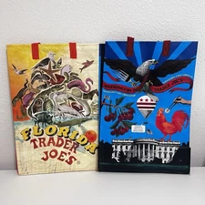 Trader Joe's Reusable Bags Lot of 2 Washington DC and Florida NWT